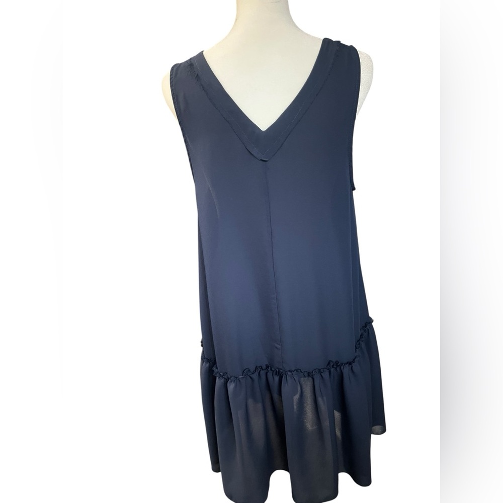 Aerie Navy Blue Sleeveless Swing Ruffle Dress - Medium - Picture 6 of 7